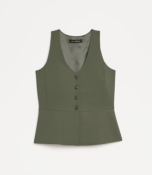 Petite LOFT Versa Crepe Drape Halter Vest