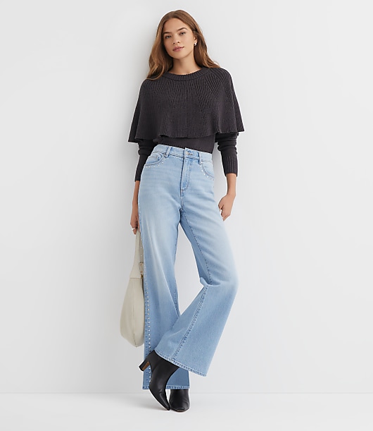 Petite Ribbed Cape Sweater