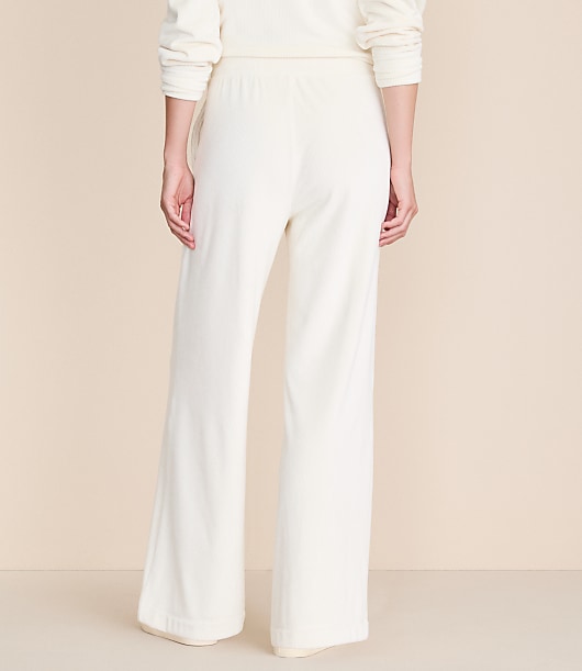 Lou & Grey Ribbed Velour Side Slit Wide Leg Pants