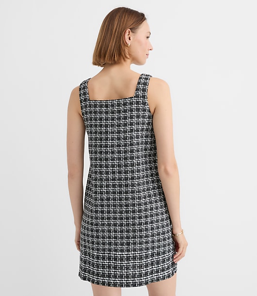 Petite Tweed Double Breasted Mini Pocket Dress