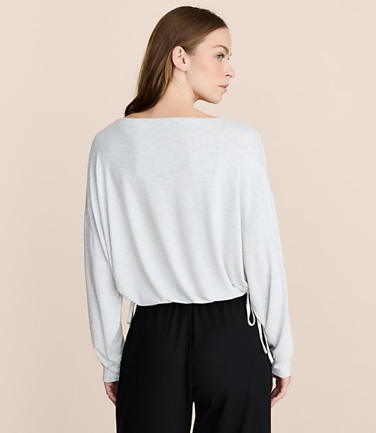 Lou & Grey Heathered Side Tie Essential Modal Tee