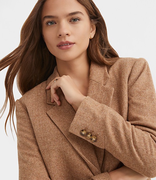 Petite Herringbone Relaxed Blazer