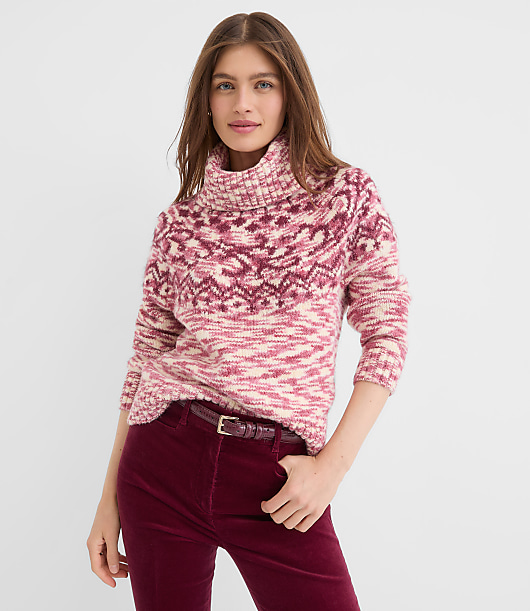 Spacedye Fair Isle Turtleneck Sweater