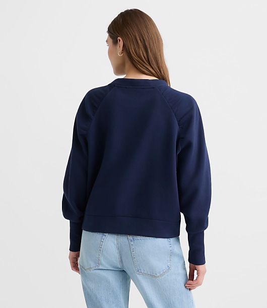 Shirred Shoulder Sweatshirt