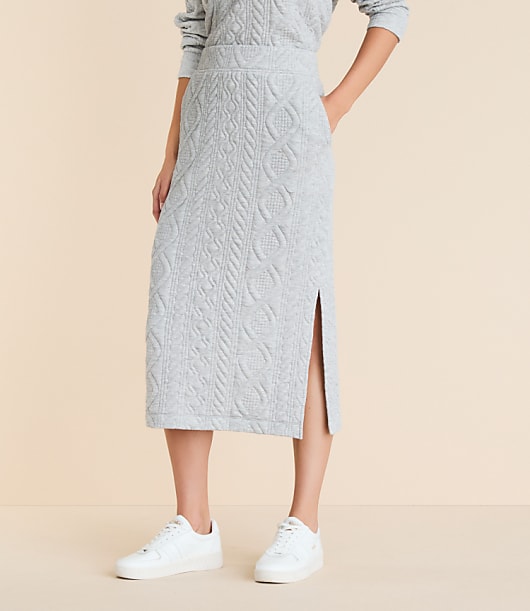 Lou & Grey Alpine Quilted Midi Pocket Skirt