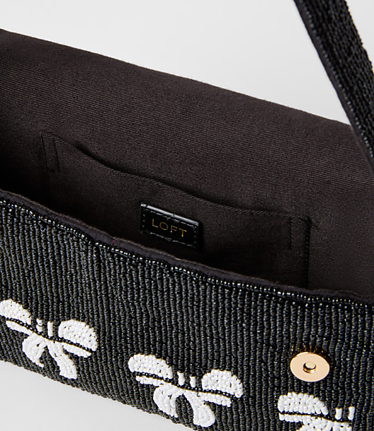 Bow Beaded Shoulder Bag