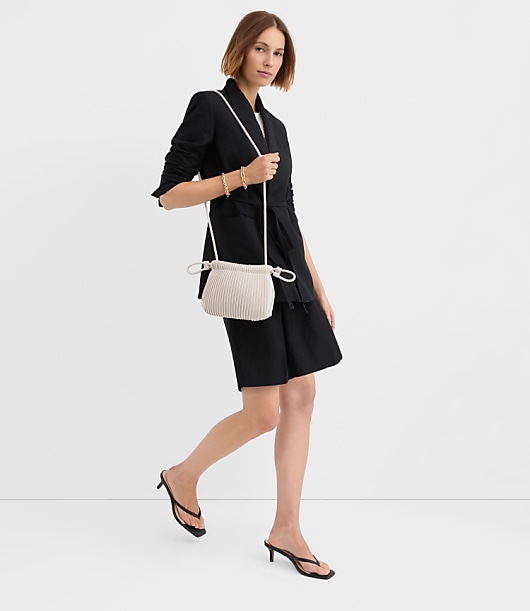 Linen Blend Tie Waist Modern Blazer