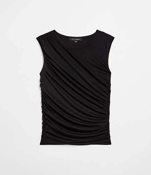 LOFT Versa Mesh Ruched Tank Top