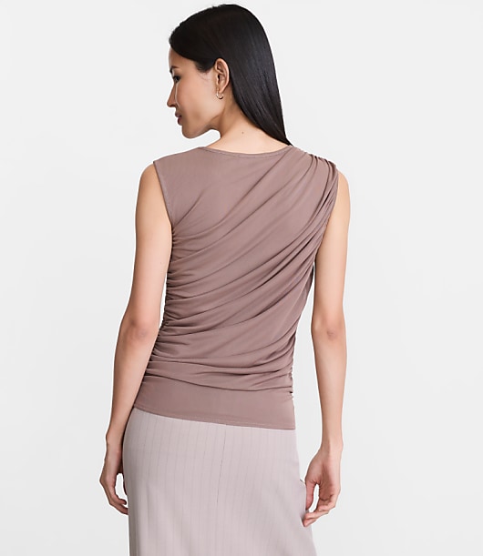 LOFT Versa Mesh Ruched Tank Top
