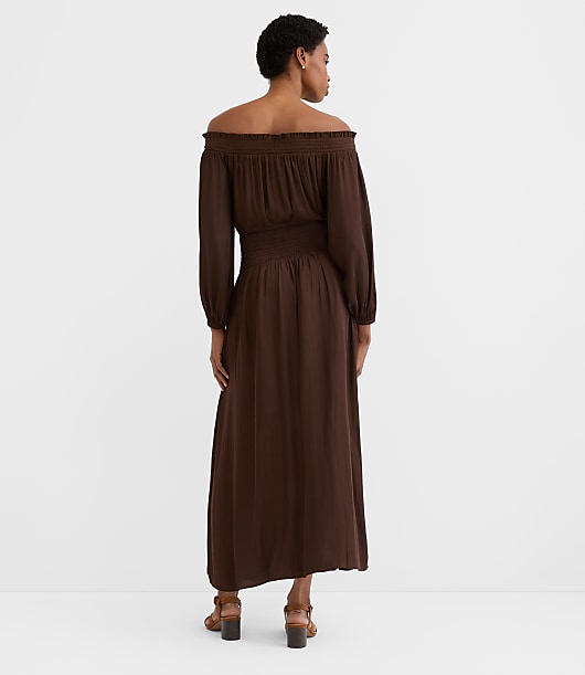 Smocked Off The Shoulder Maxi Dress