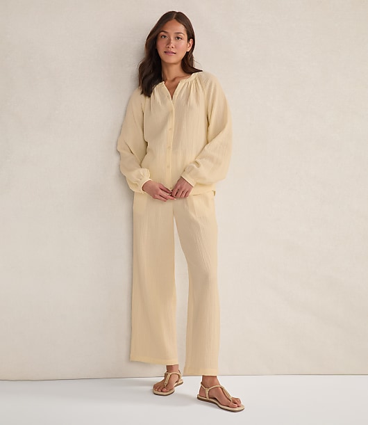 Haven Well Within Organic Cotton Gauze Straight Leg Pants