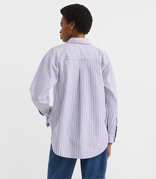 Striped Poplin Everyday Oversized Pocket Shirt