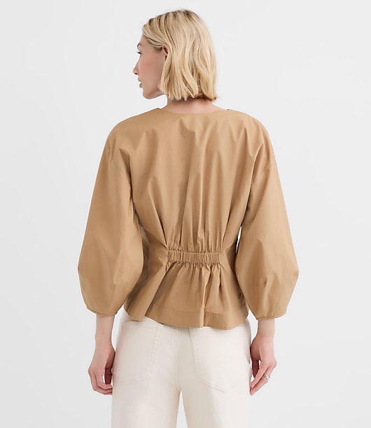 Poplin Cinched Back Shirt