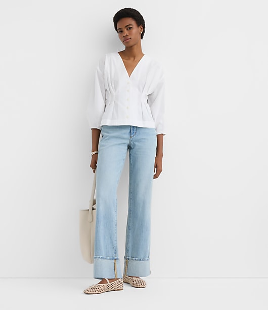 Poplin Cinched Back Shirt