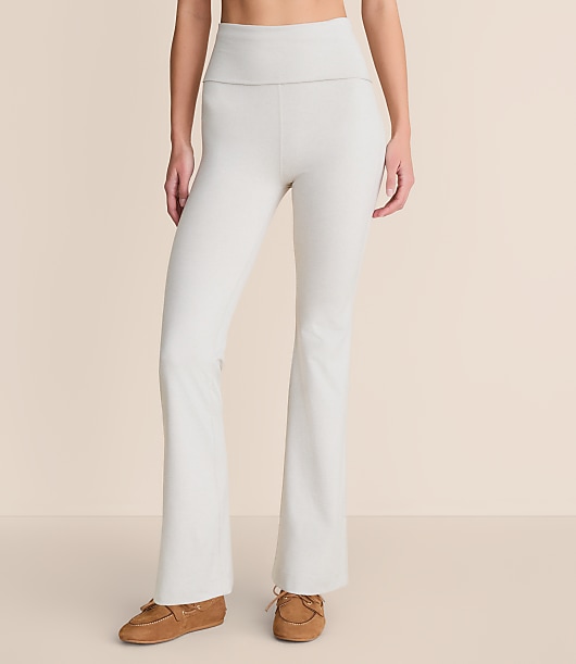 Lou & Grey Heathered Brushedsoft Foldover Flare Pants