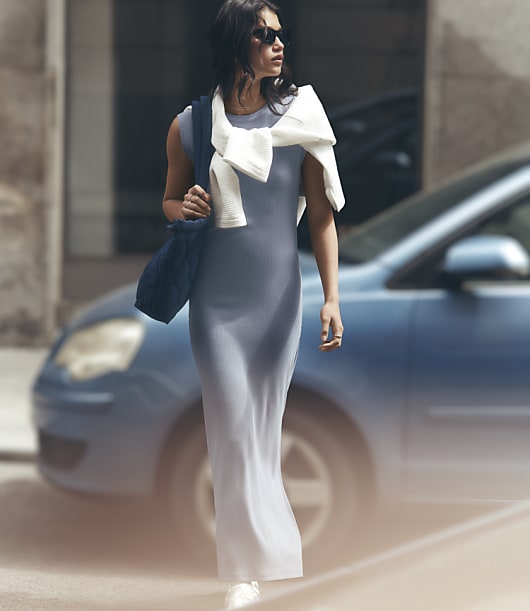 Loft Lou & Grey Ribbed Open Back Midi Dress