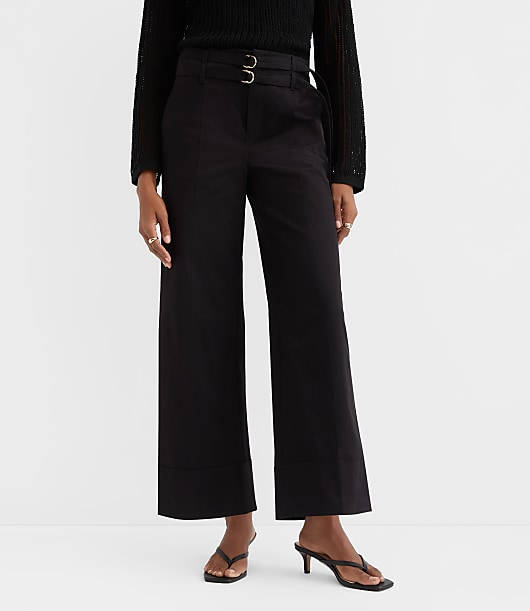 Double Belted Wide Leg Pants