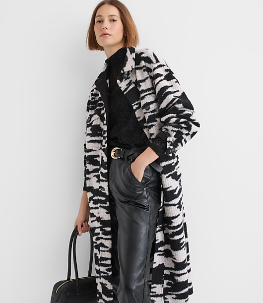 Tall Geo Boucle Oversized Shirt Jacket