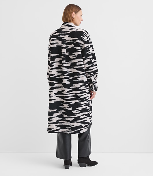 Tall Geo Boucle Oversized Shirt Jacket