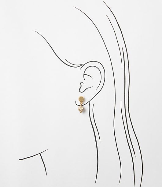 Pave Ball Drop Stud Earring Set