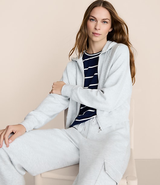 Lou & Grey Heathered Scubasoft Zip Hoodie