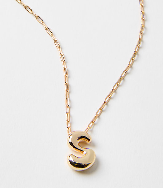 Bubble Letter Initial Necklace