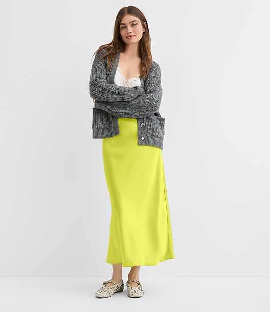 Satin Bias Maxi Skirt