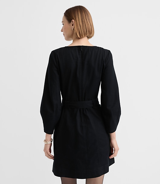 Seamed Twill Belted Mini Pocket Dress