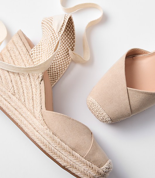 Lace Up Espadrille Wedges