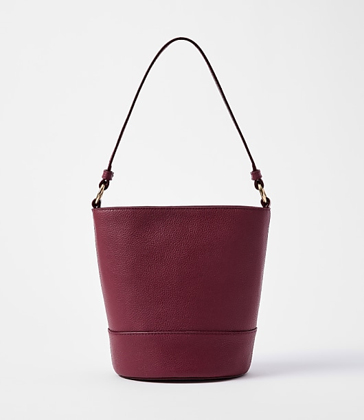 Loft Pebbled Leather Bucket Bag