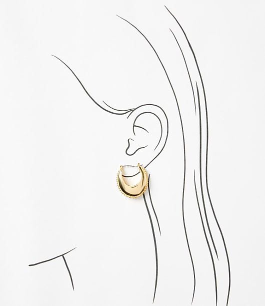 Chunky Crescent Hoop Earrings