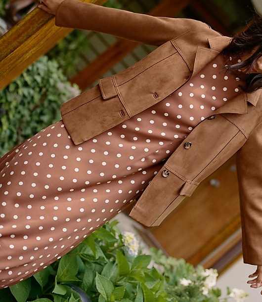 French Connection Ennis Satin Polka Dot Midi Dress