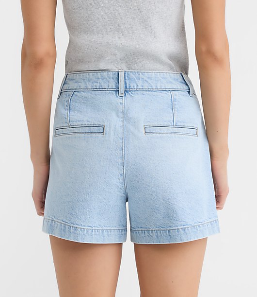 Curvy Palmer Denim Shorts in Light Vintage Wash