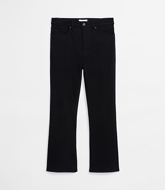Rivete Petite Curvy High Rise Kick Crop Jeans in Noir Wash