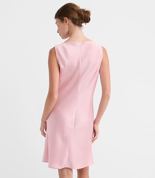Satin Cowl Neck Bias Mini Dress