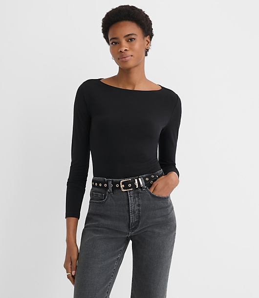 Crepe Jersey Draped Back Top