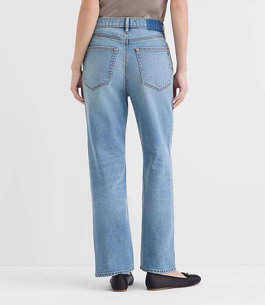 Rivete High Rise Straight Jeans in Aura Wash
