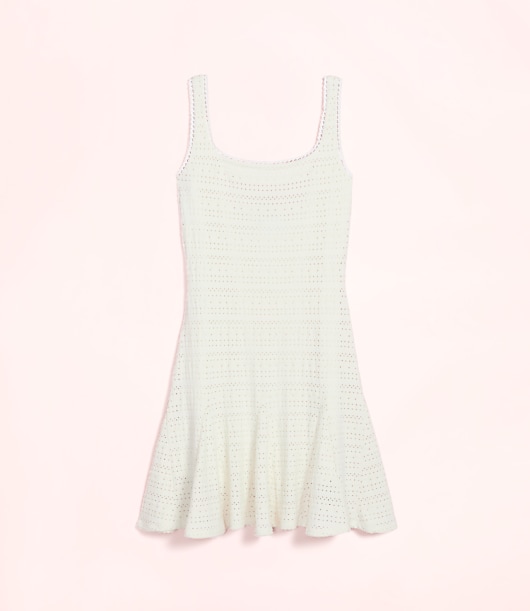 Lately Scalloped Pointelle Mini Dress