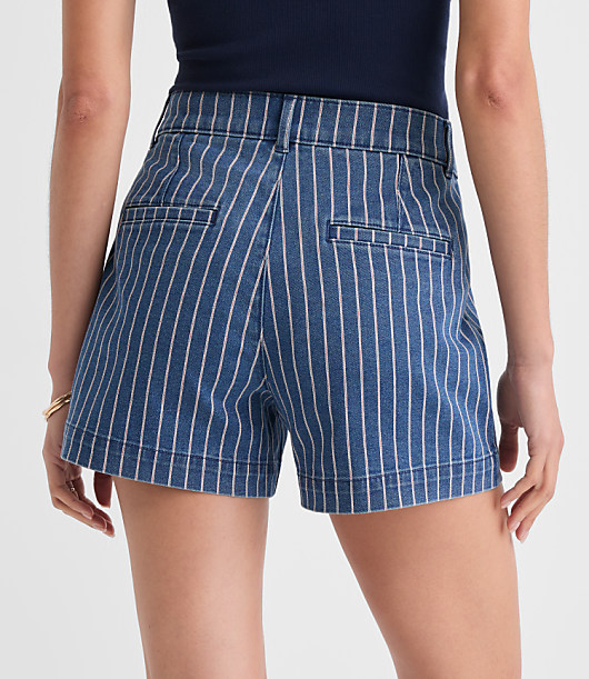 Palmer Denim Shorts in Red Stripe