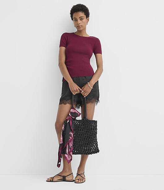 Side Tie Asymmetric Sweater Top
