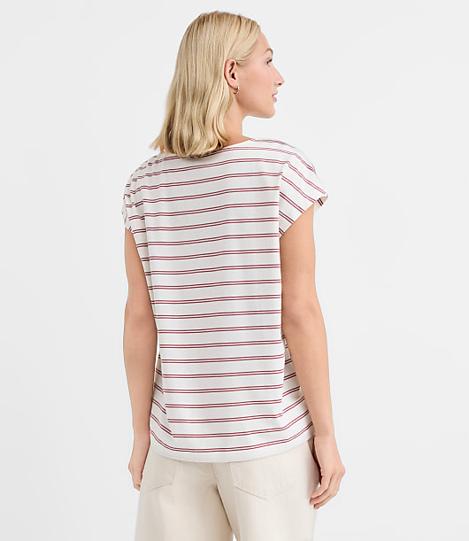 Petite Striped Modern Wedge Tee