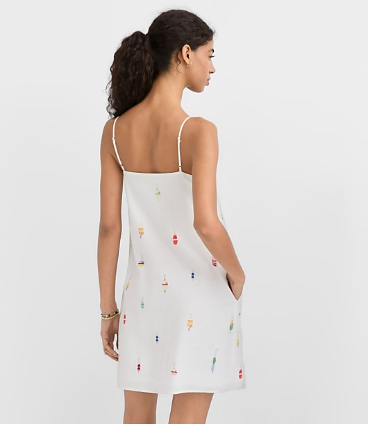 Buoy Linen Cotton Strappy Mini Pocket Dress