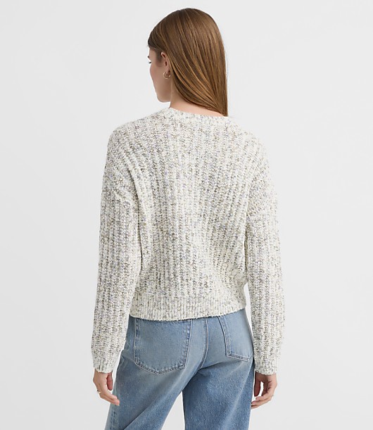 Petite Spacedye Ribbed Relaxed Sweater