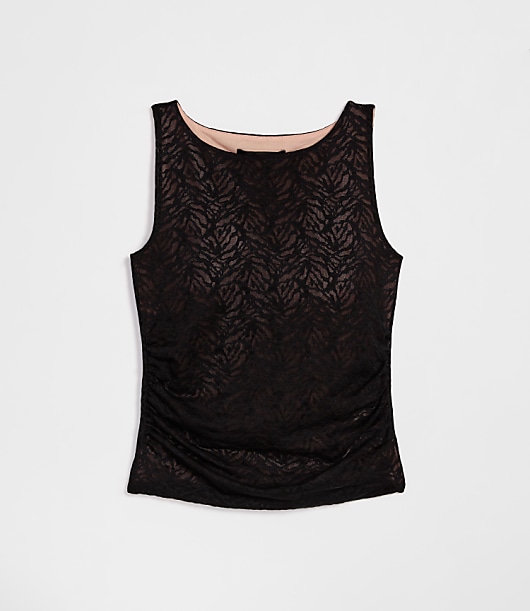 LOFT Versa Animal Print Mesh Tank Top