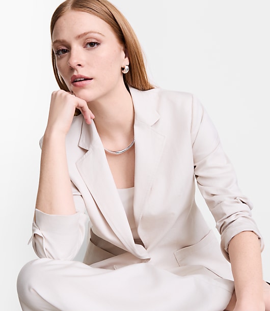 Petite LOFT Versa Pure Spun Patch Pocket Blazer