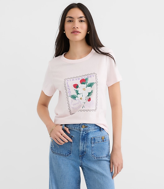 Strawberry Season Stamp Everyday Crew Tee