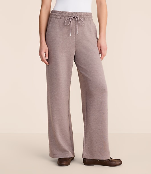 Petite Lou & Grey Heathered Scubasoft Wide Leg Sweatpants