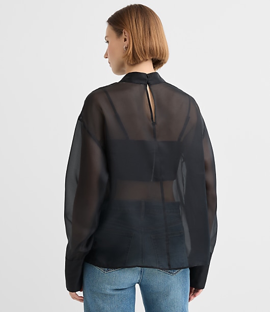 Satin Cami Mock Neck Blouse