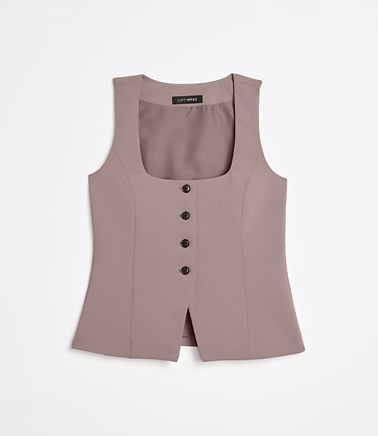 Petite LOFT Versa Crepe Drape Tank Vest