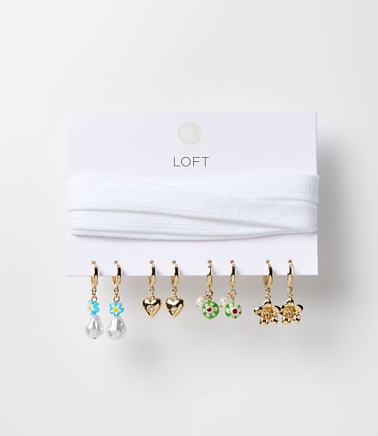 Pearlized Floral Shoe Charm Set